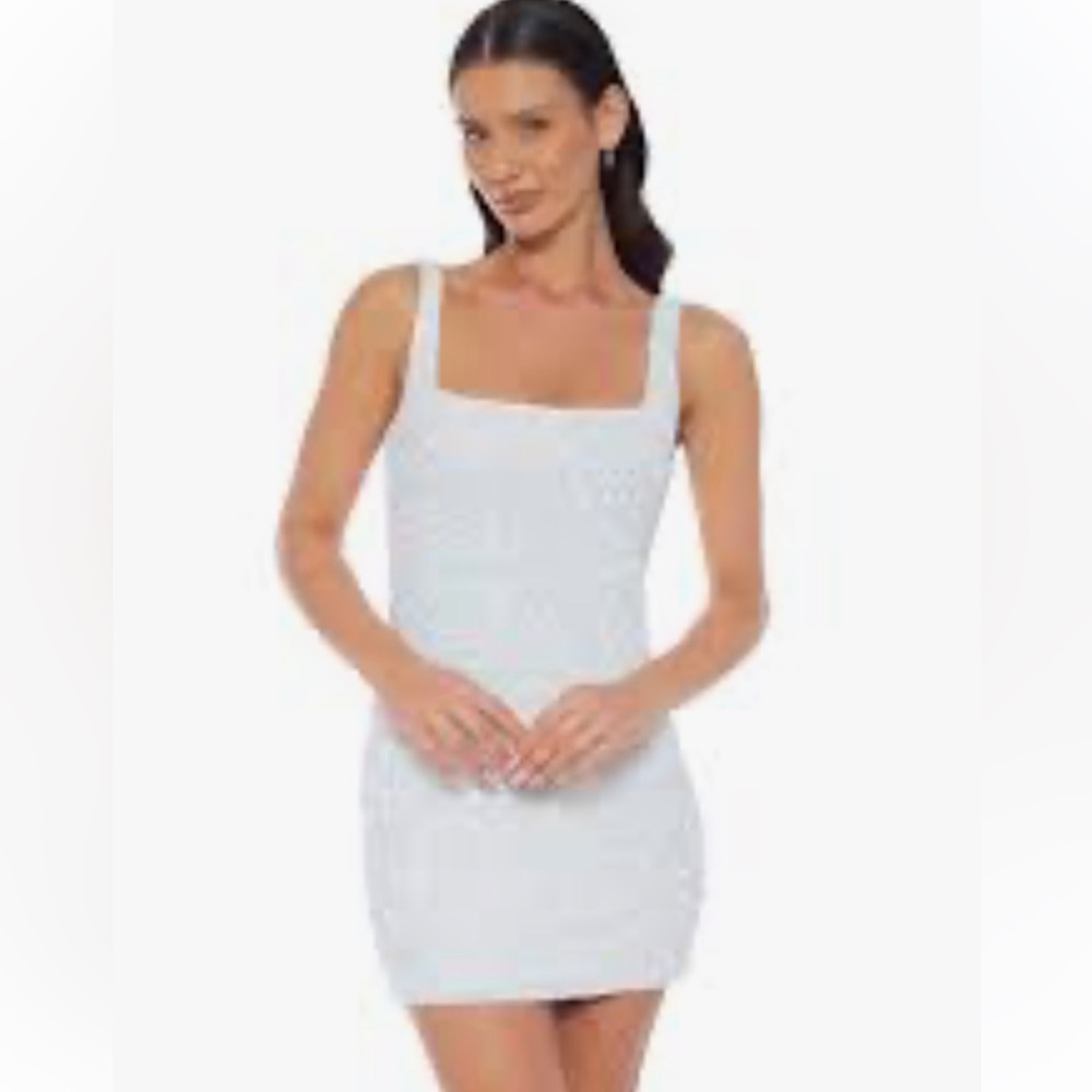 NWT White Velvet Sequin Mini Dress
